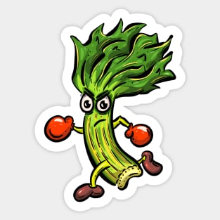 The Running Celery Cartoon Sticker